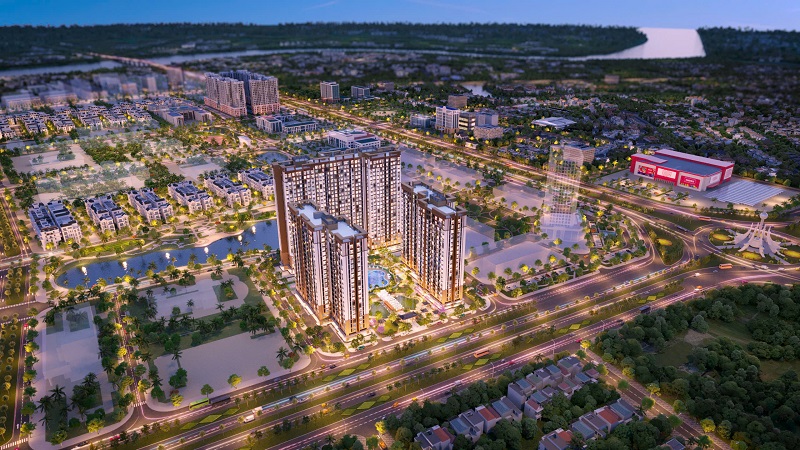 Phối cảnh tổng thể phân khu căn hộ The K-Park Avenue tại Vinhomes Star City Thanh Hóa – phong cách Hàn Quốc hiện đại.
