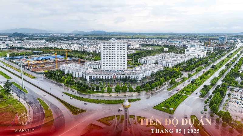 Tiến độ xây dựng tháng 5/2025 phân khu căn hộ cao cấp tại Vinhomes Thanh Hóa