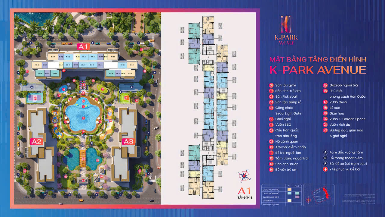 mặt bằng chi tiết tòa A1 The K-Park Avenue Thanh Hóa