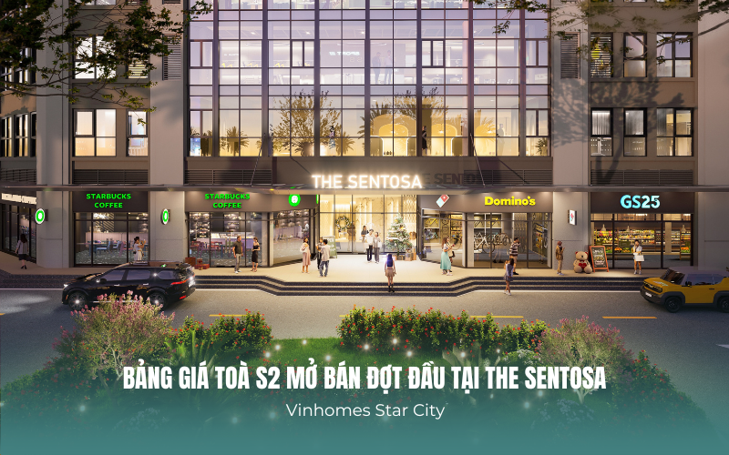 Bảng giá chi tiết toà s2 phân khu The Sentosa Vinhomes Thanh Hoá