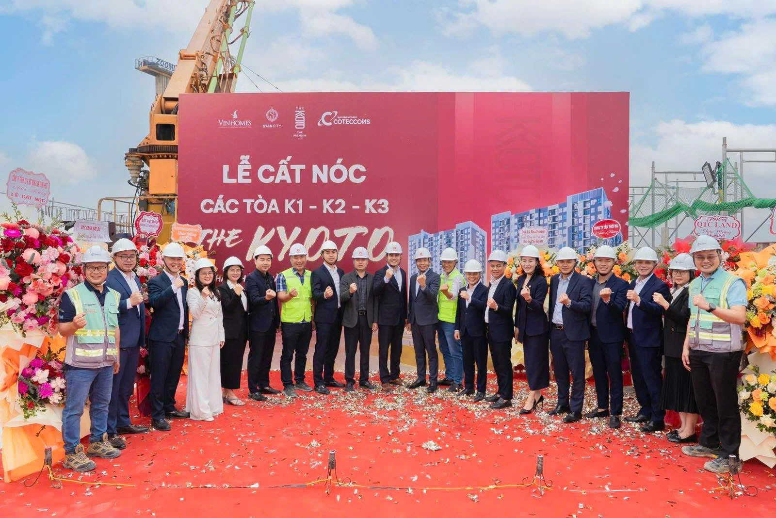 Sự kiện lễ cất nóc các tòa K1 K2 K3 dự án The Kyoto Vinhomes Thanh Hóa