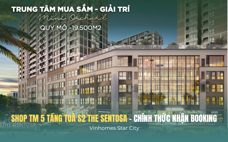 Chính thức booking shop đế thương mại 5 tầng tại tòa S2 The Sentosa