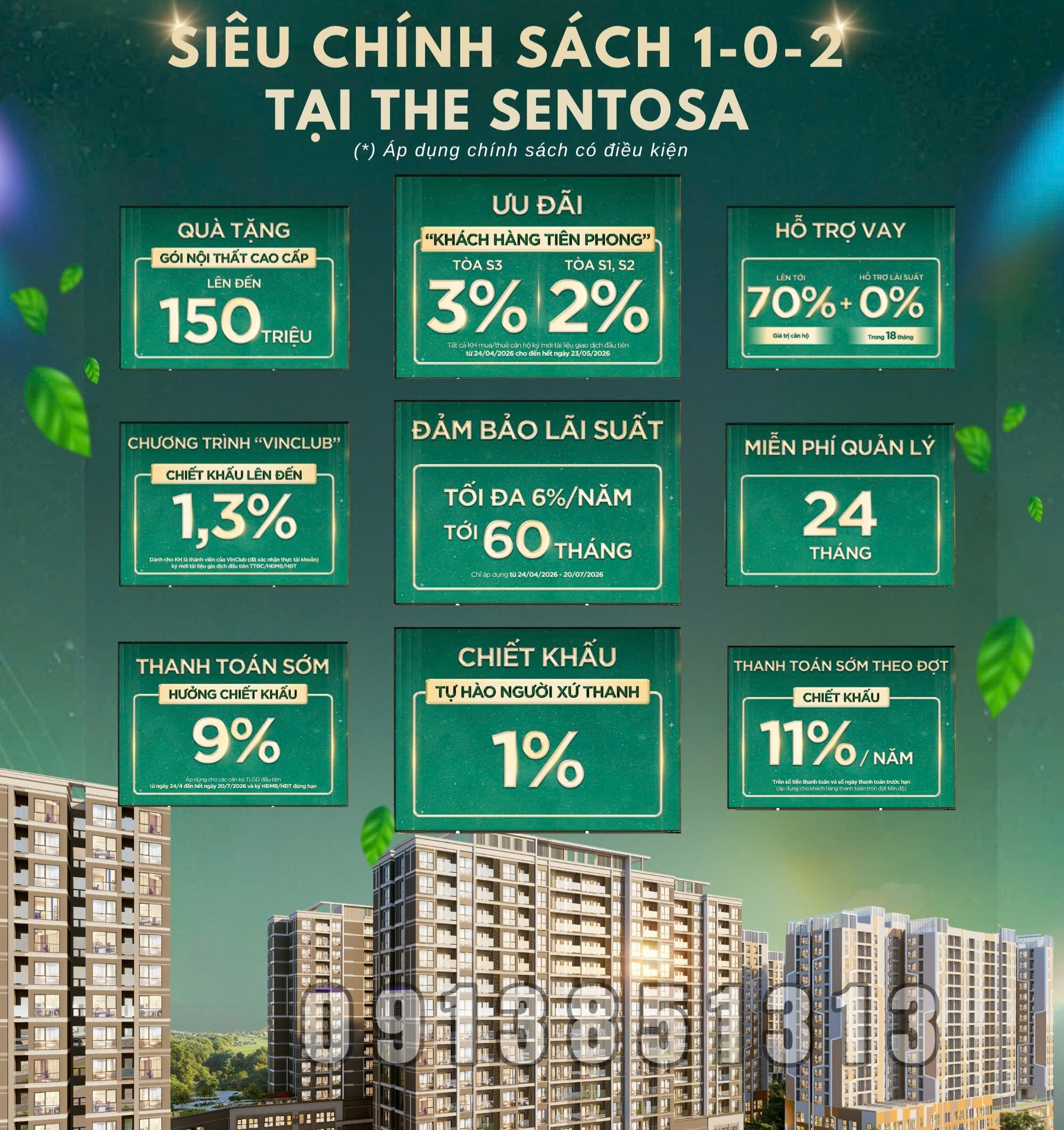 Chính sách bán hàng ưu đãi tòa S3 The Sentosa