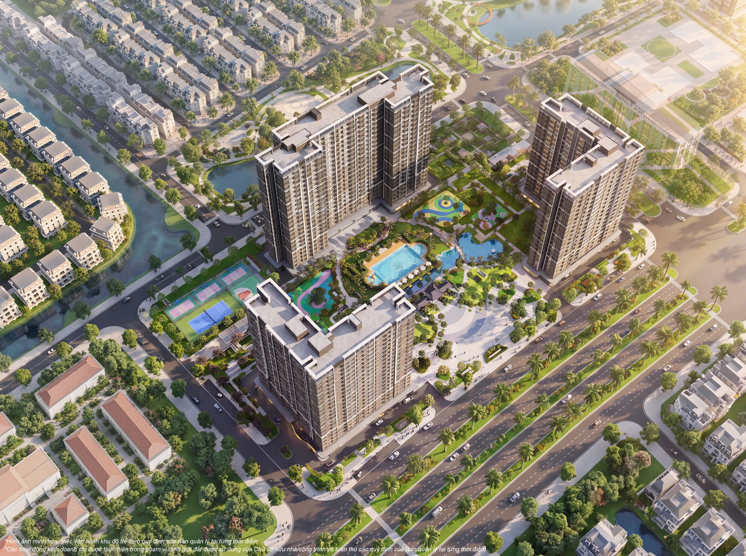 Phối cảnh chi tiết 3 tòa căn hộ V1-V2-V3 The Victoria - Vinhomes Thanh Hóa